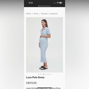 Blue polo style maternity dress by Legoe Heritage